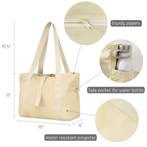 Wrapables Yoga Tote Bag, Gym, Work, Overnight, Travel Bag: Black