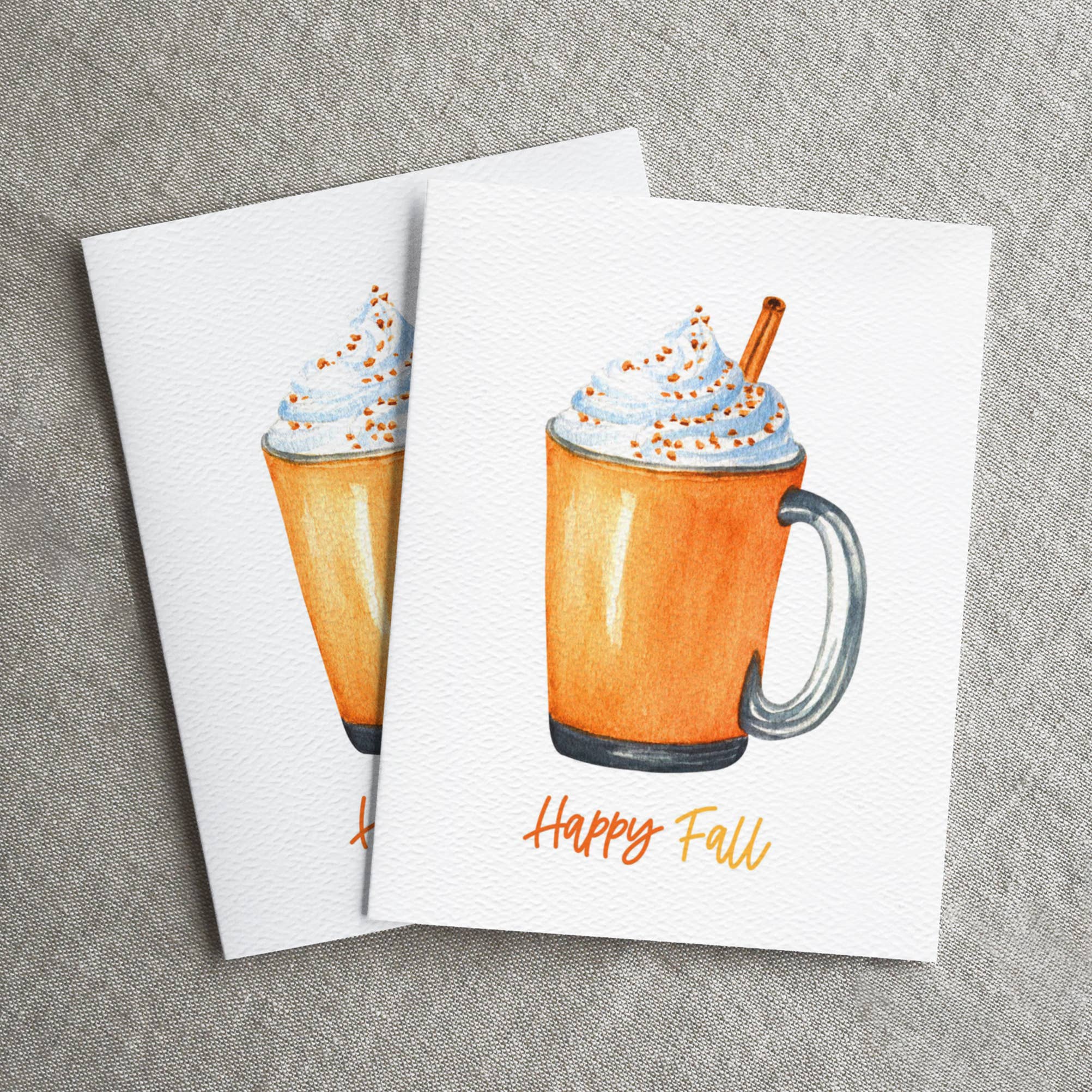 Fall Greeting Card, Happy Fall, Autumn Cards, Fall Drink