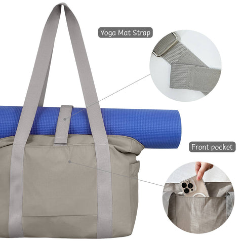 Wrapables Yoga Tote Bag, Gym, Work, Overnight, Travel Bag: Black