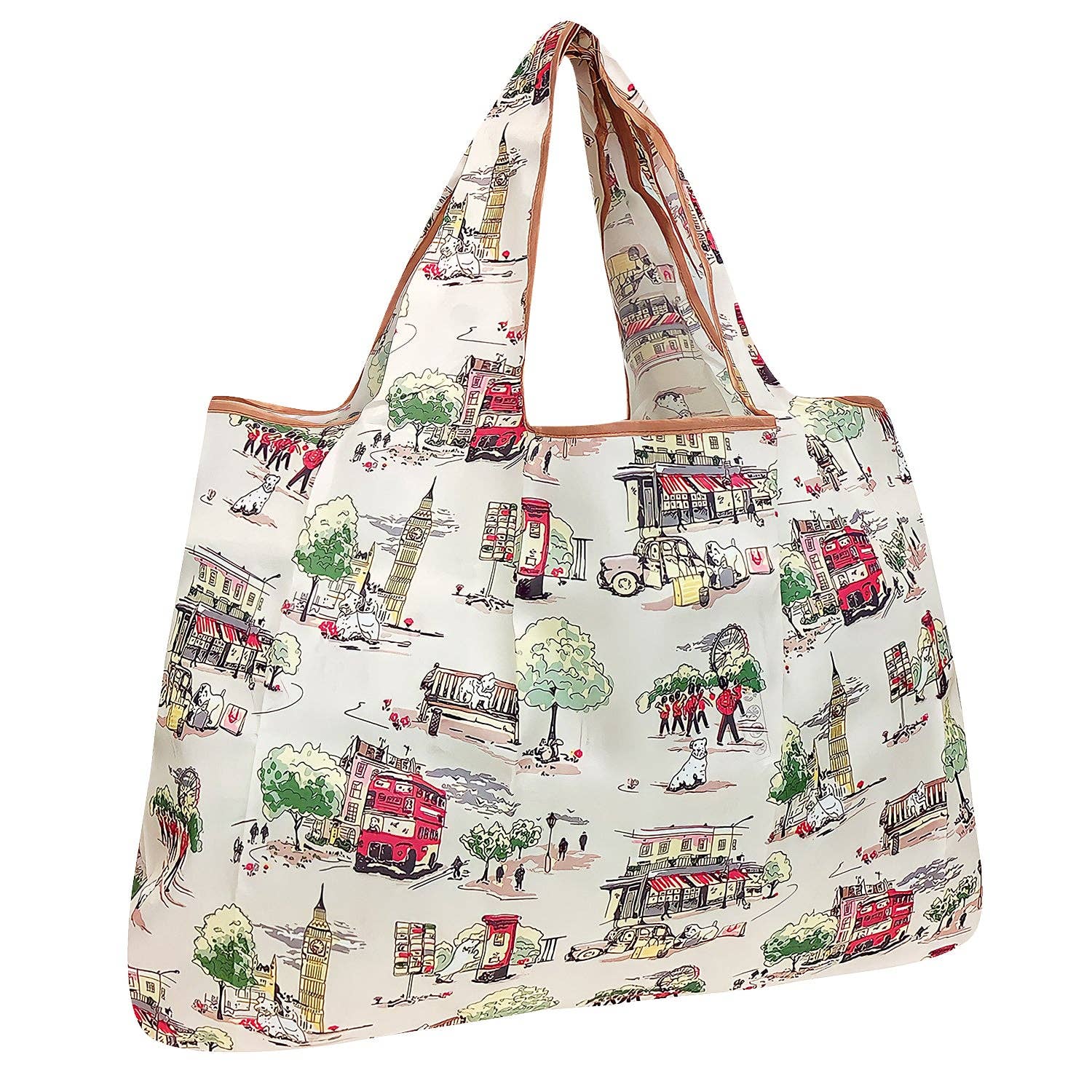 Wrapables Eco-Friendly Large Nylon Reusable Shopping Bag: Monkey Business