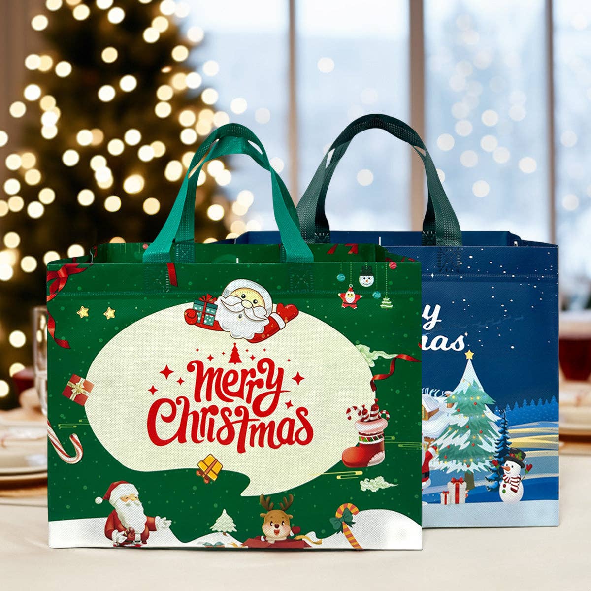 Wrapables Non-Woven Reusable Christmas Holidays Gift Bags: Christmas Holidays