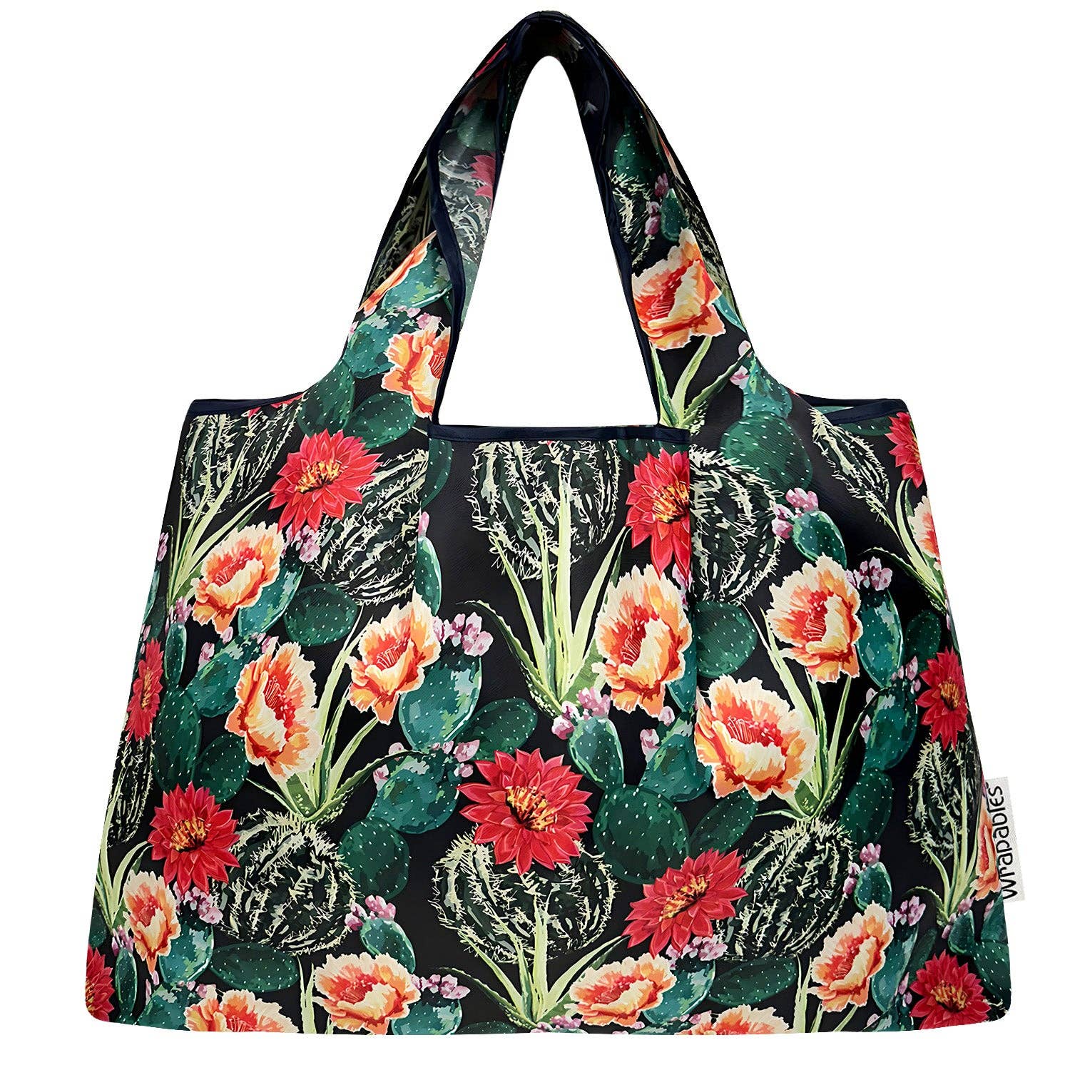 Wrapables Large Foldable Tote Nylon Reusable Grocery Bags: Baseball