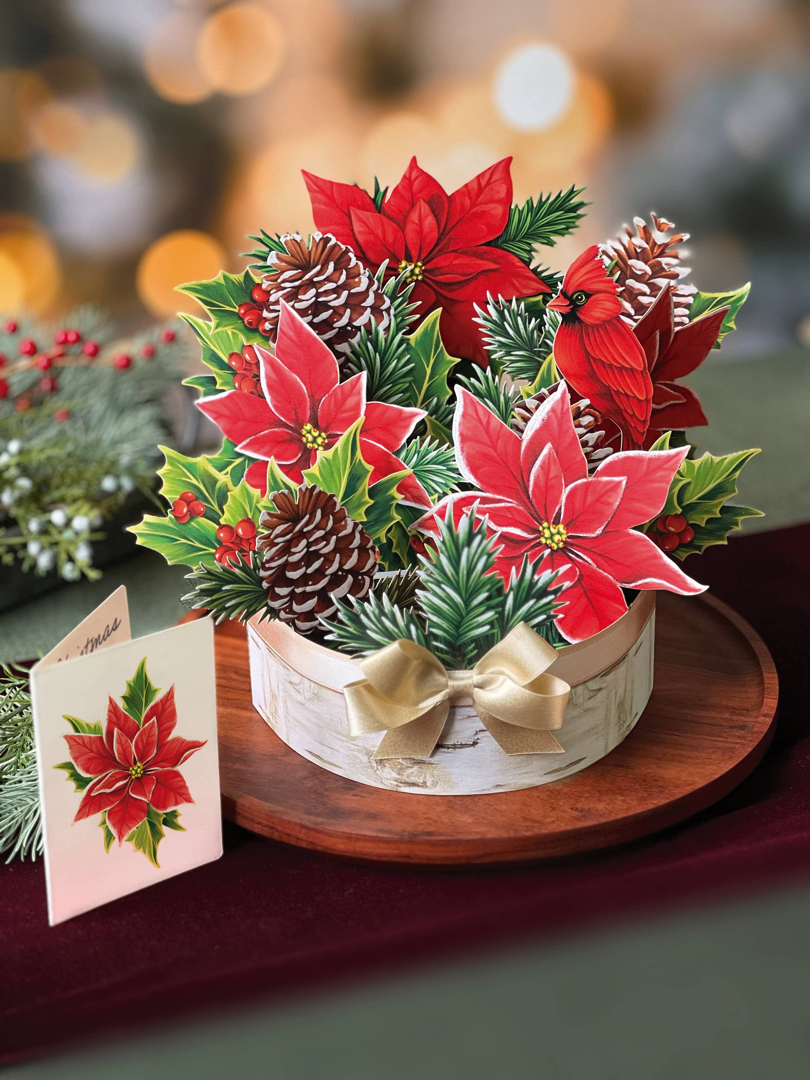 Birch Poinsettia (Pop-up Greeting Card)