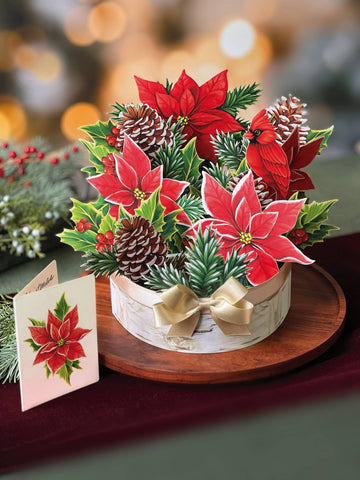 Birch Poinsettia (Pop-up Greeting Card)