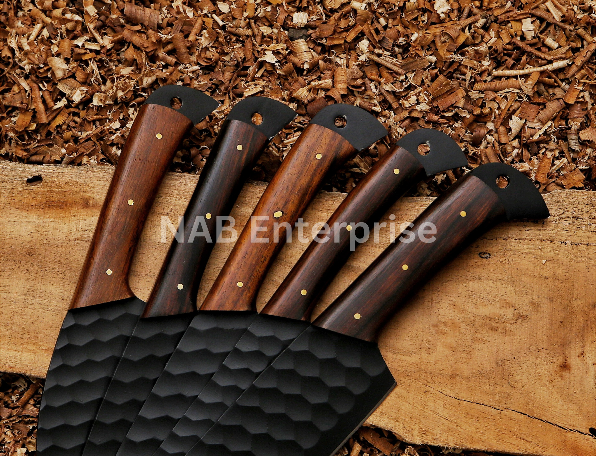 Carbon Steel Chef Set, BBQ Chef Set Hand Forged Chef Knives