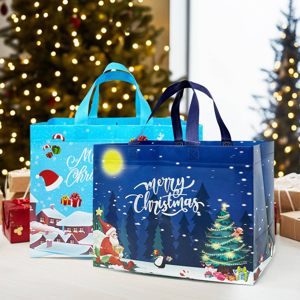 Wrapables Non-Woven Reusable Christmas Holidays Gift Bags: Christmas Holidays