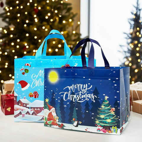 Wrapables Non-Woven Reusable Christmas Holidays Gift Bags: Christmas Holidays