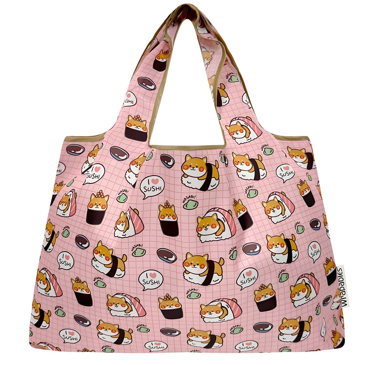 Wrapables Large Foldable Tote Nylon Reusable Grocery Bags: Anchors Away