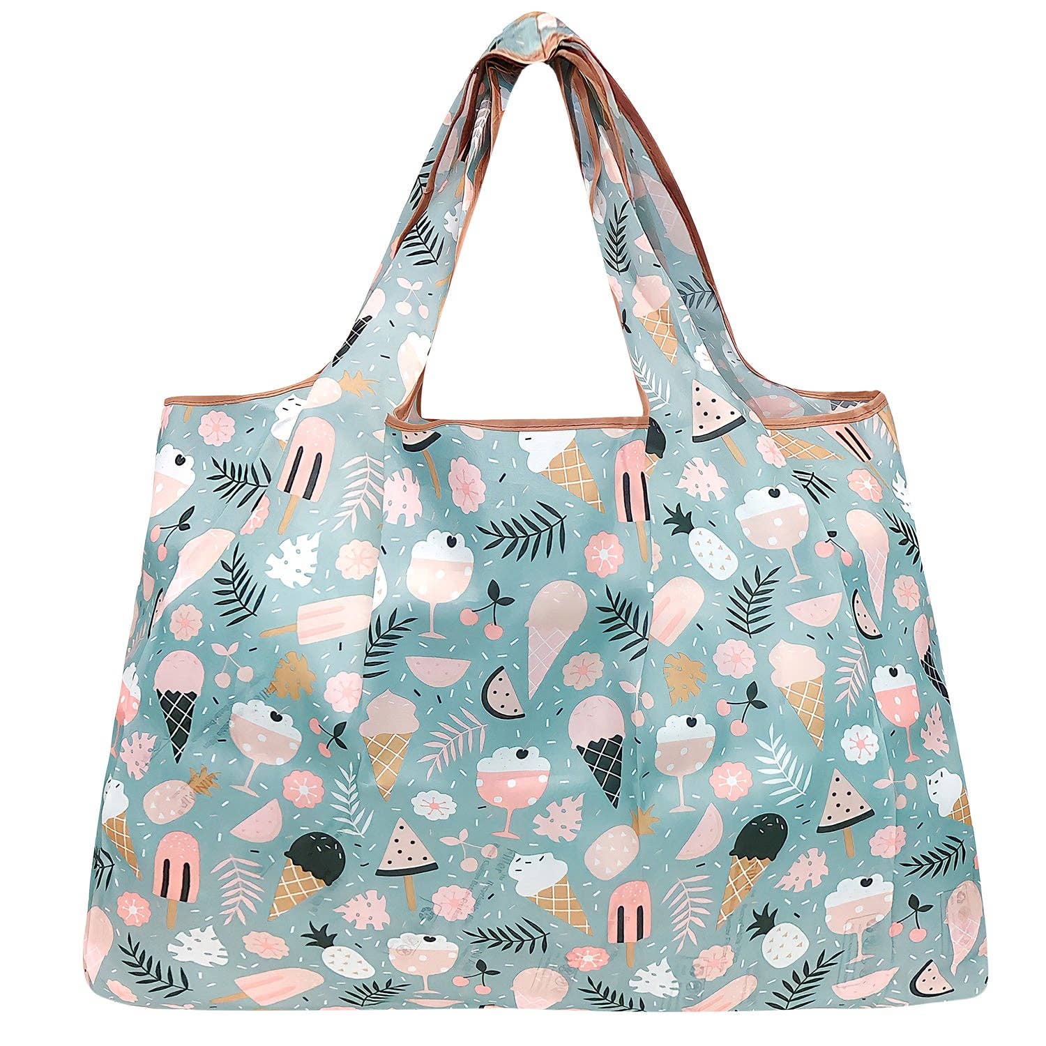 Wrapables Eco-Friendly Large Nylon Reusable Shopping Bag: Bumble Bees