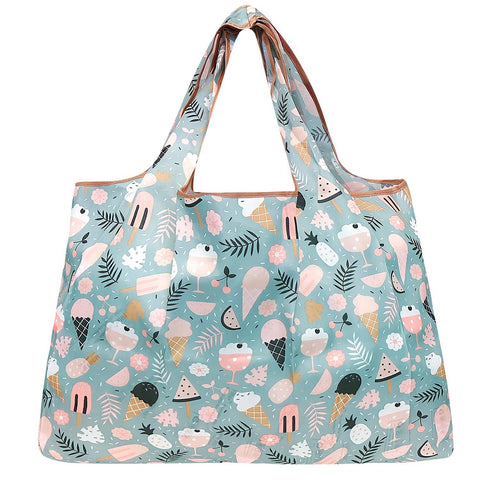 Wrapables Eco-Friendly Large Nylon Reusable Shopping Bag: Bumble Bees