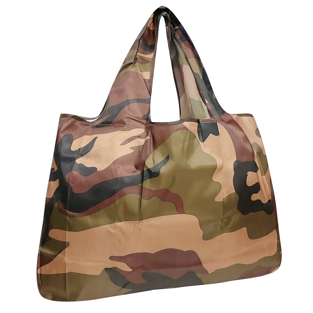 Wrapables Eco-Friendly Large Nylon Reusable Shopping Bag: Camo
