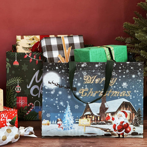 Wrapables Non-Woven Reusable Christmas Holidays Gift Bags: Christmas Holidays
