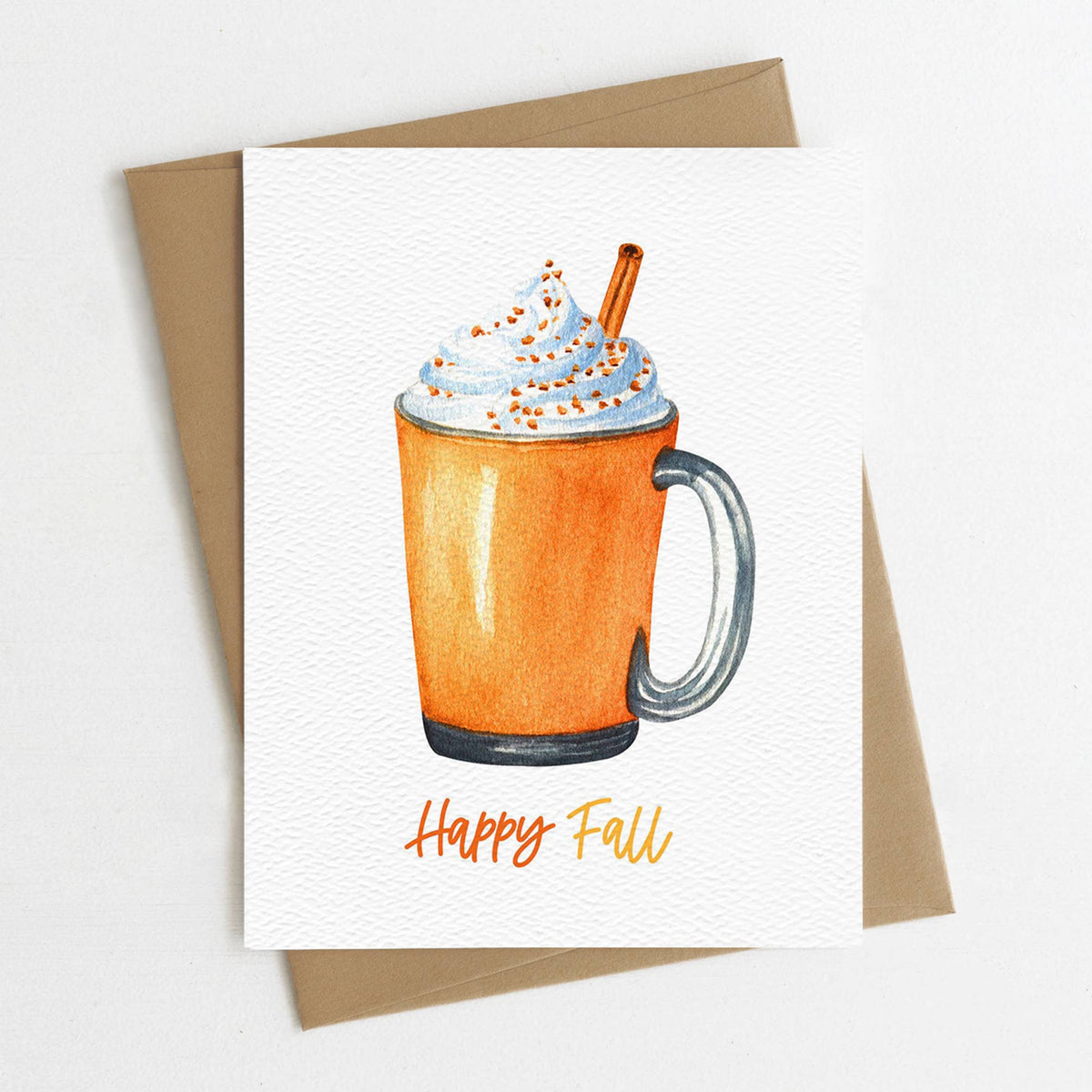 Fall Greeting Card, Happy Fall, Autumn Cards, Fall Drink