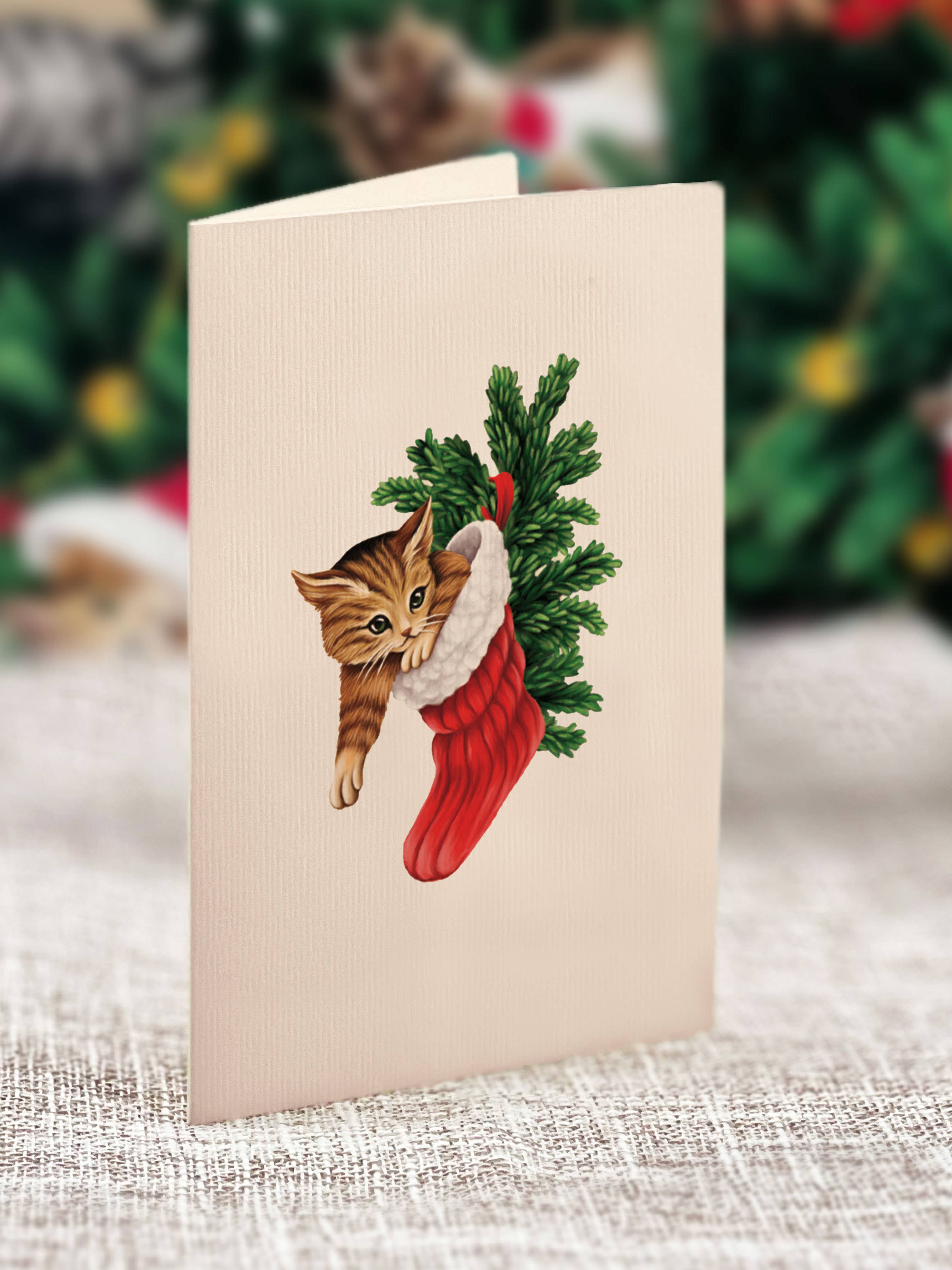 Mini Meowy Christmas Tree (Pop-up Greeting Card)