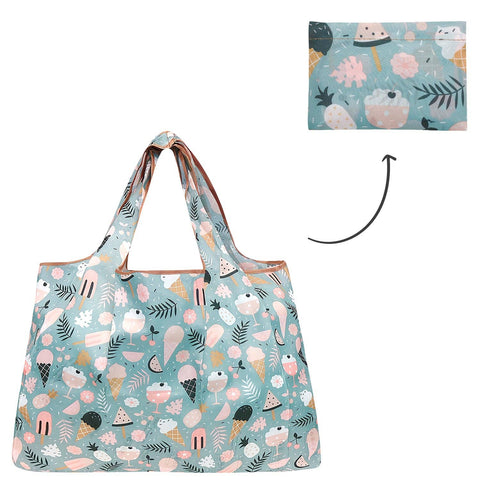 Wrapables Eco-Friendly Large Nylon Reusable Shopping Bag: Biycycles