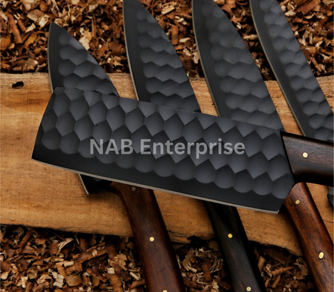 Carbon Steel Chef Set, BBQ Chef Set Hand Forged Chef Knives
