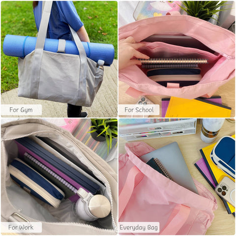 Wrapables Yoga Tote Bag, Gym, Work, Overnight, Travel Bag: Black