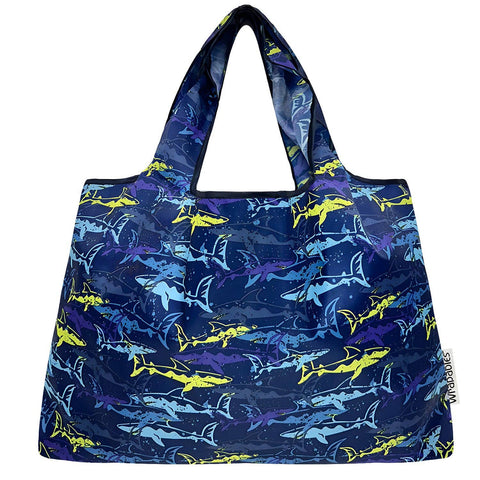 Wrapables Large Foldable Tote Nylon Reusable Grocery Bags: Sporty