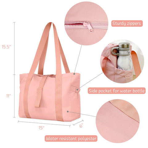 Wrapables Yoga Tote Bag, Gym, Work, Overnight, Travel Bag: Black