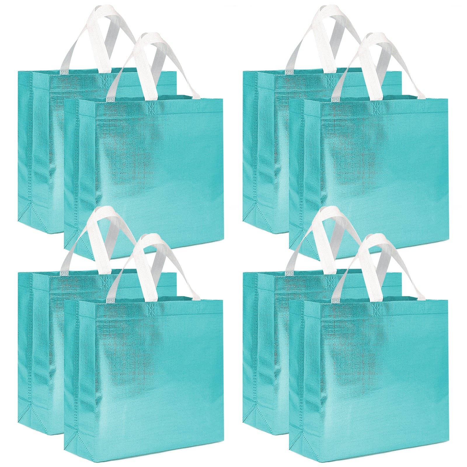 Wrapables Glossy Non-Woven Reusable Gift Bags with Handles: Rose Gold1
