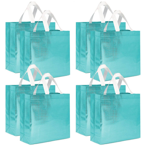 Wrapables Glossy Non-Woven Reusable Gift Bags with Handles: Rose Gold1