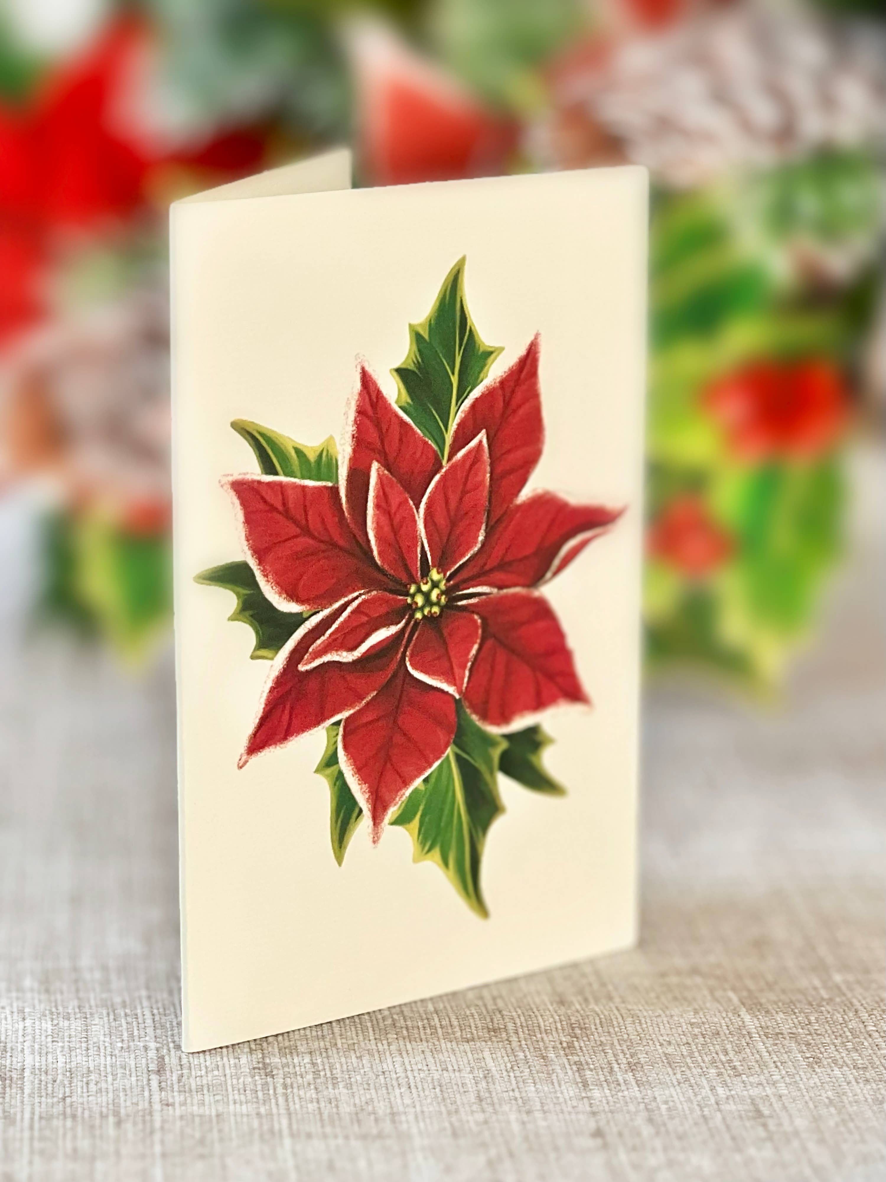 Birch Poinsettia (Pop-up Greeting Card)