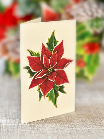 Birch Poinsettia (Pop-up Greeting Card)