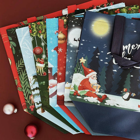 Wrapables Non-Woven Reusable Christmas Holidays Gift Bags: Christmas Holidays