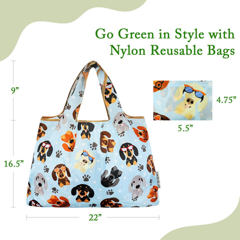 Wrapables Large Nylon Reusable Shopping Bag: Rainbow Butterflies