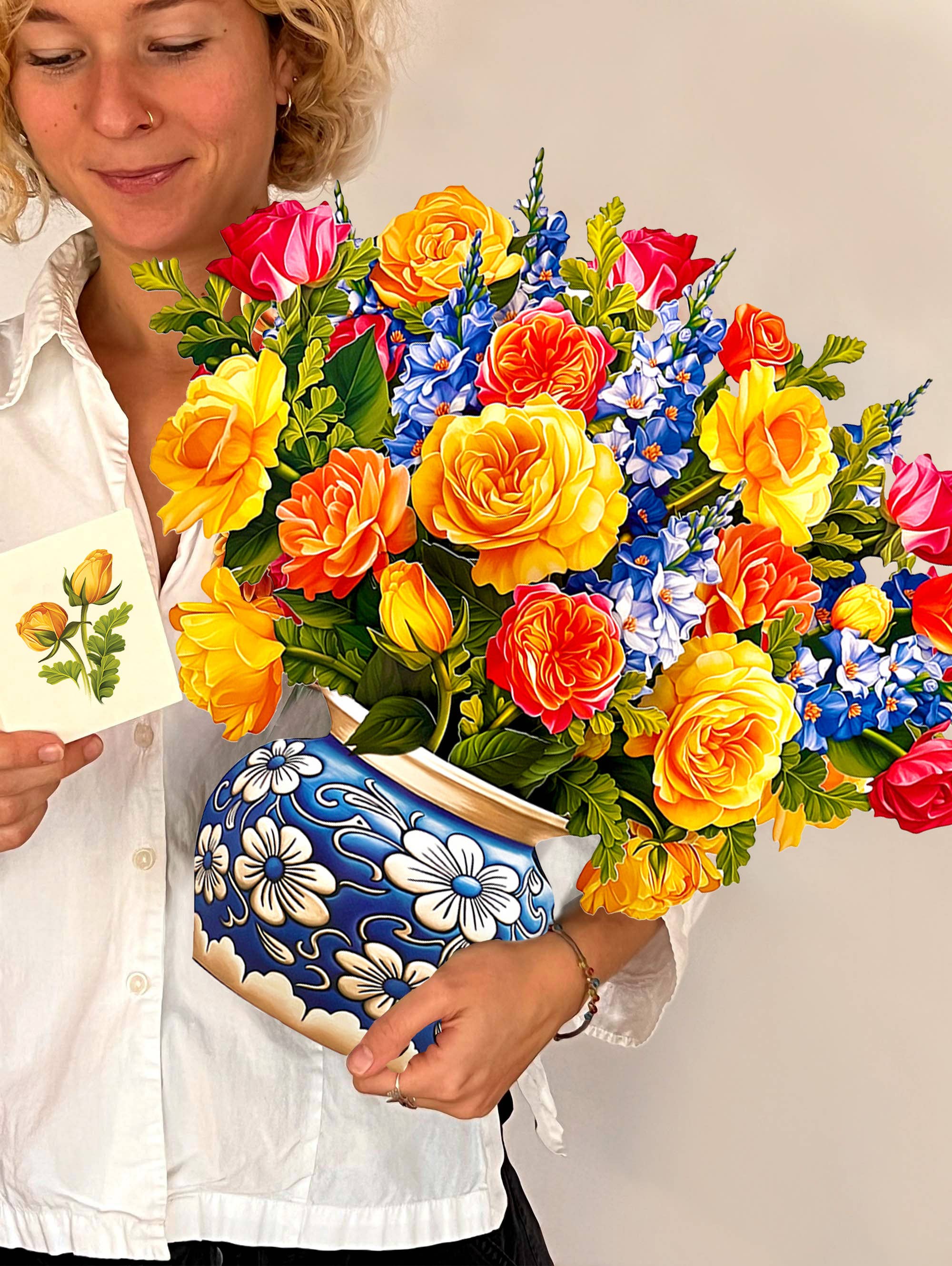 Grande Sorbet roses (Pop-up Greeting Card)