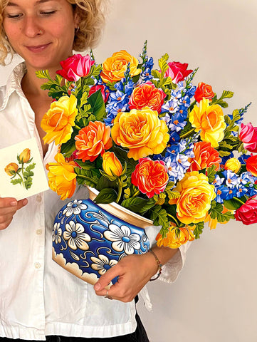 Grande Sorbet roses (Pop-up Greeting Card)