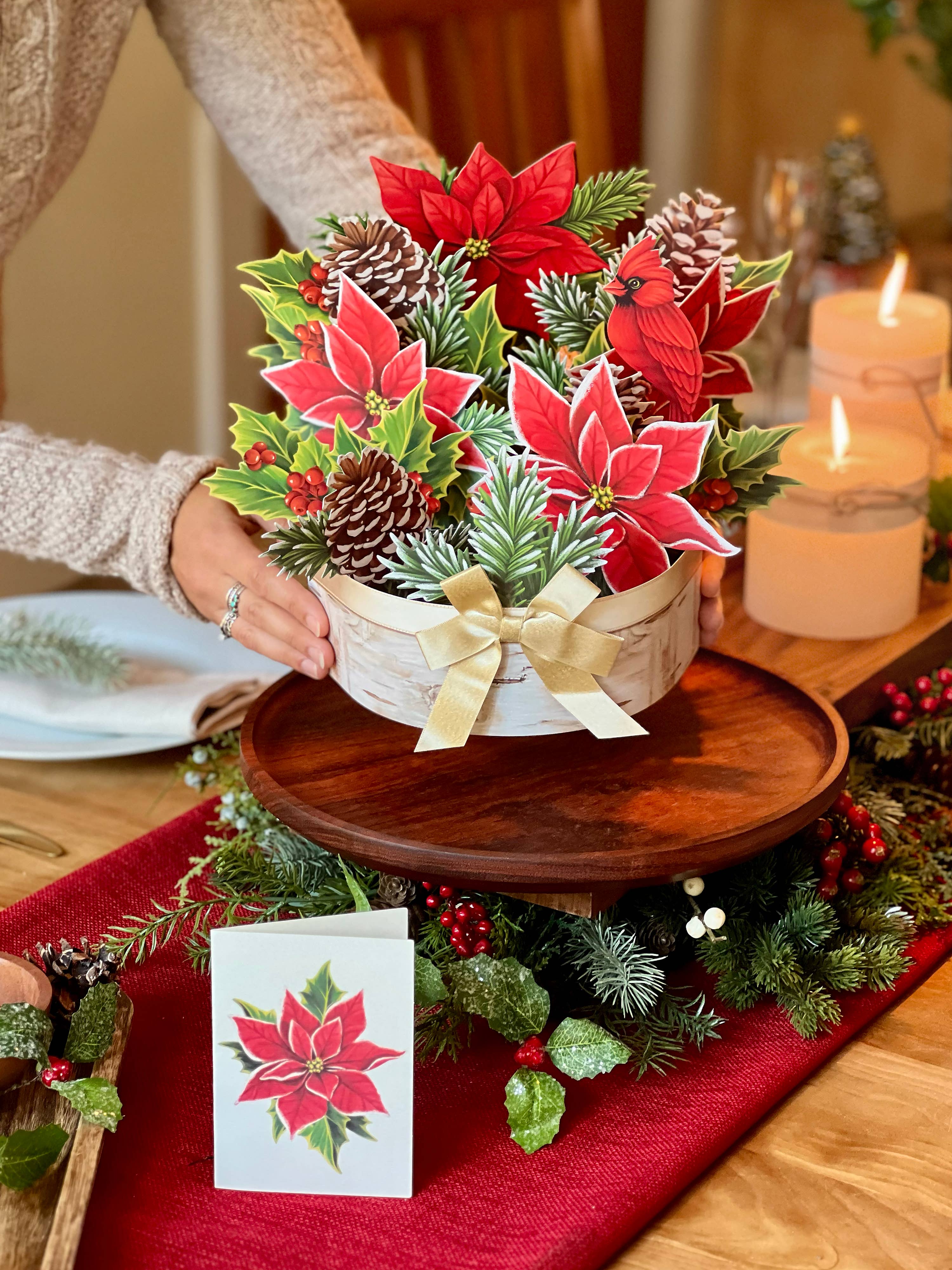 Birch Poinsettia (Pop-up Greeting Card)