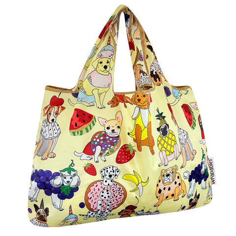 Wrapables Large Nylon Reusable Shopping Bag: Rainbow Butterflies