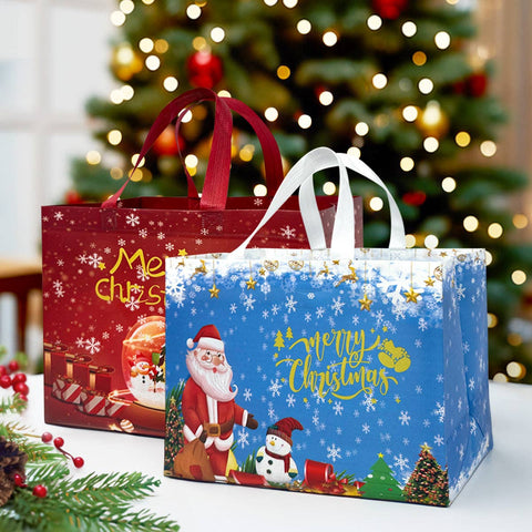 Wrapables Non-Woven Reusable Christmas Holidays Gift Bags: Christmas Holidays