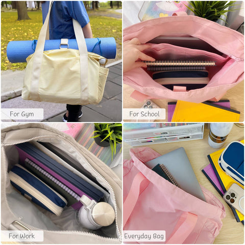 Wrapables Yoga Tote Bag, Gym, Work, Overnight, Travel Bag: Black