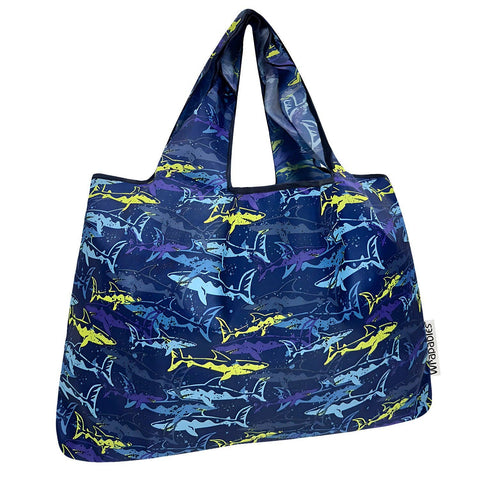 Wrapables Large Foldable Tote Nylon Reusable Grocery Bags: Baseball