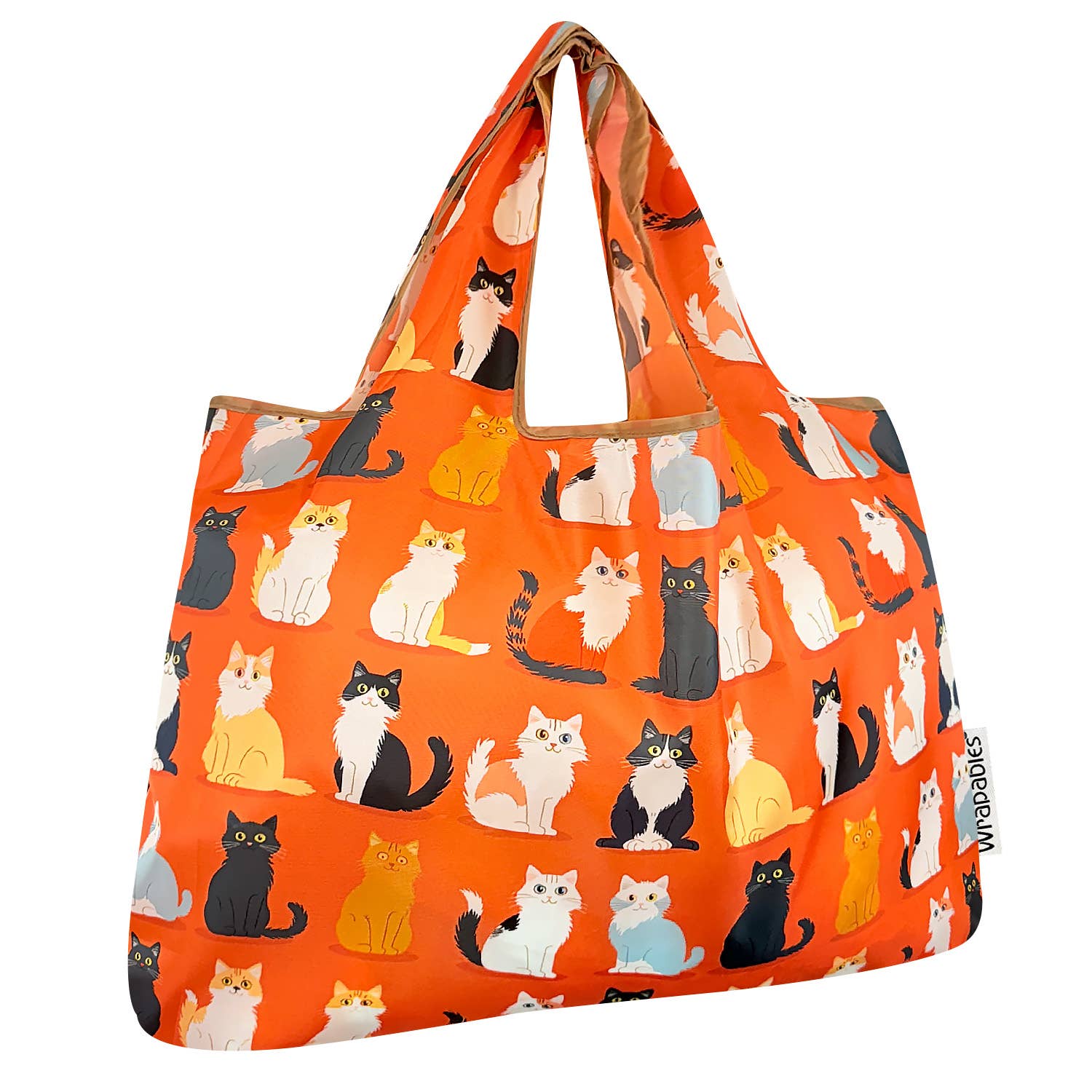 Wrapables Large Nylon Reusable Shopping Bag: Rainbow Butterflies