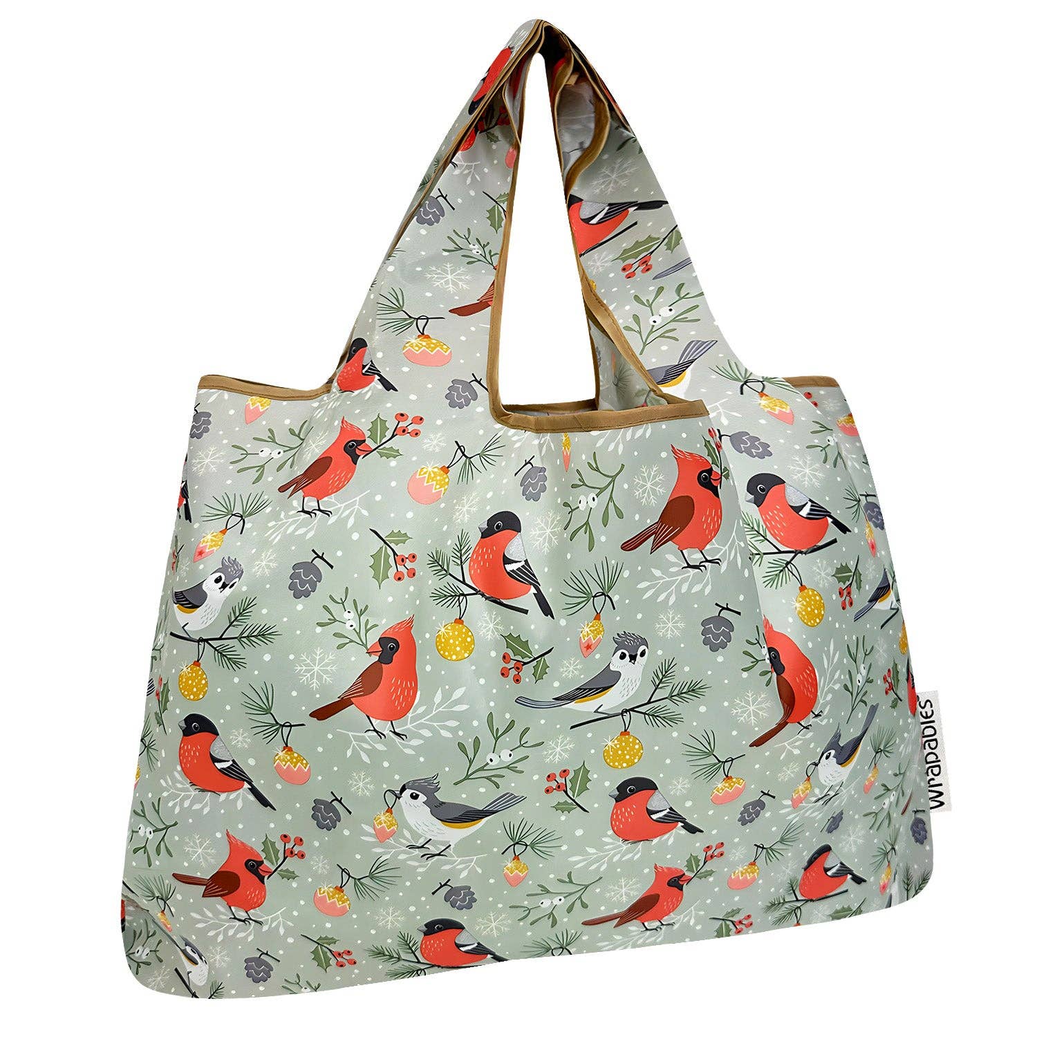 Wrapables Large Foldable Tote Nylon Reusable Grocery Bags: Cardinals