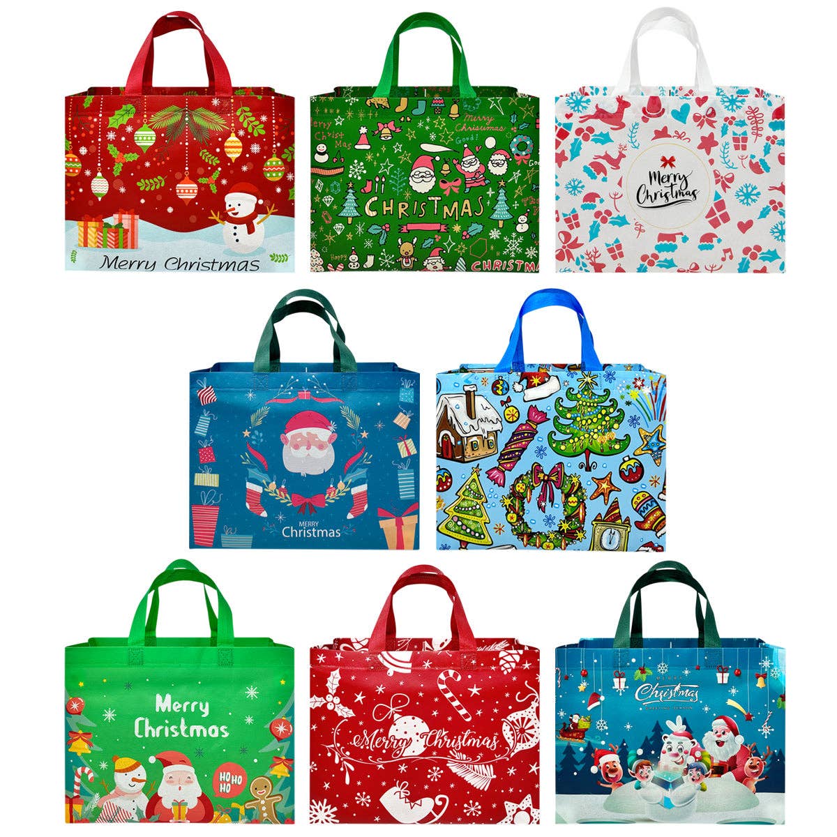 Wrapables Non-Woven Reusable Christmas Holidays Gift Bags: Christmas Holidays