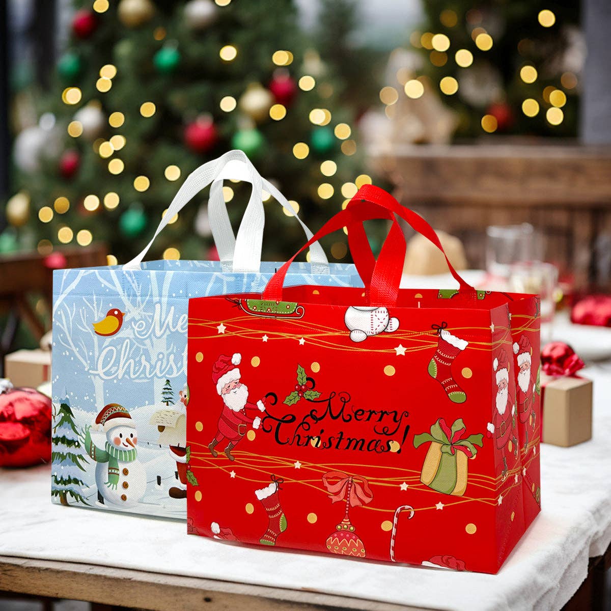 Wrapables Non-Woven Reusable Christmas Holidays Gift Bags: Christmas Holidays