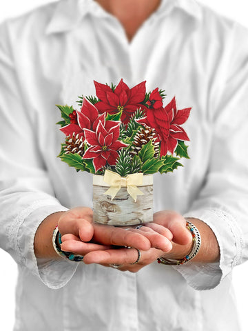 Mini Birch Poinsettia (Pop-up Greeting Card)