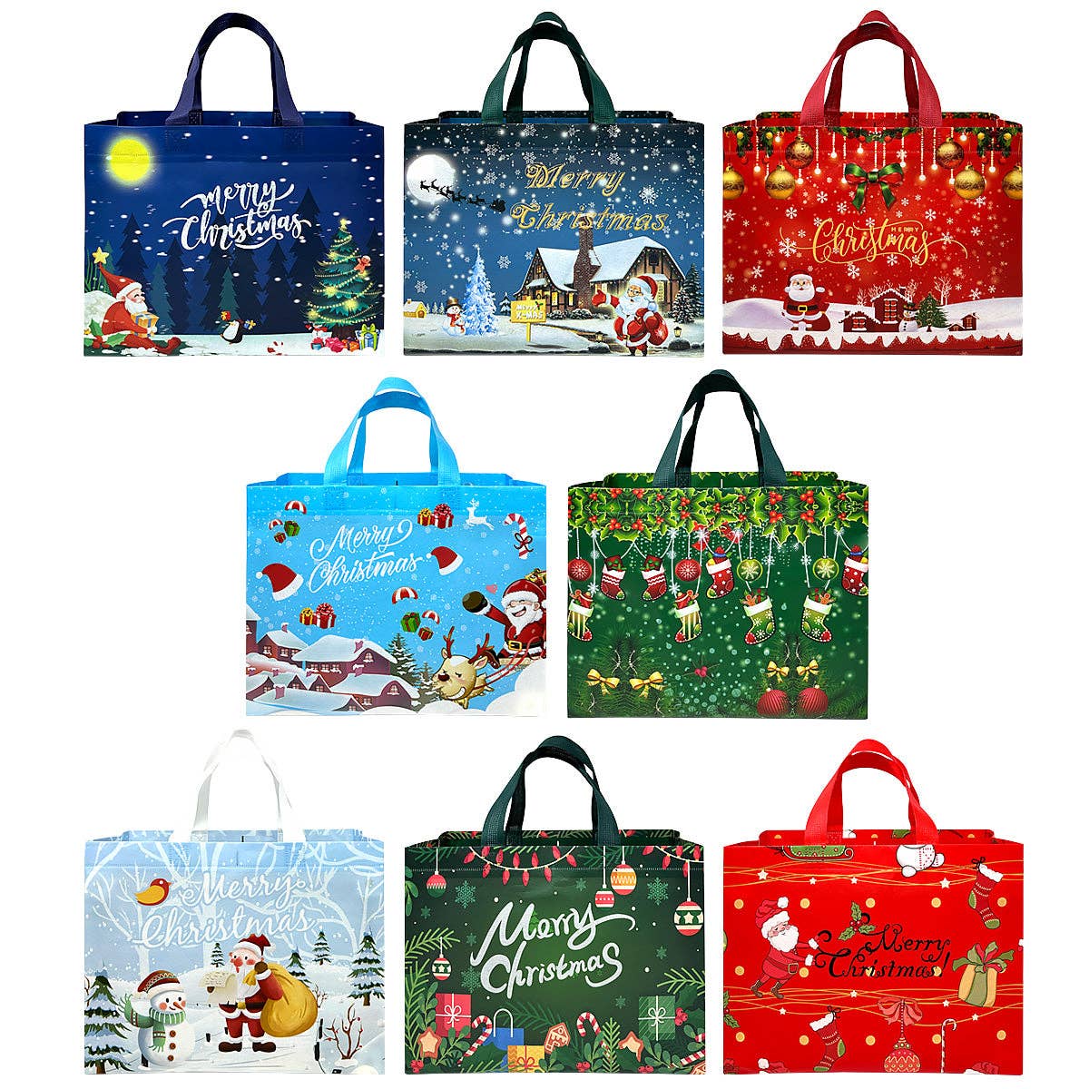 Wrapables Non-Woven Reusable Christmas Holidays Gift Bags: Christmas Holidays
