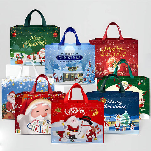 Wrapables Non-Woven Reusable Christmas Holidays Gift Bags: Christmas Holidays