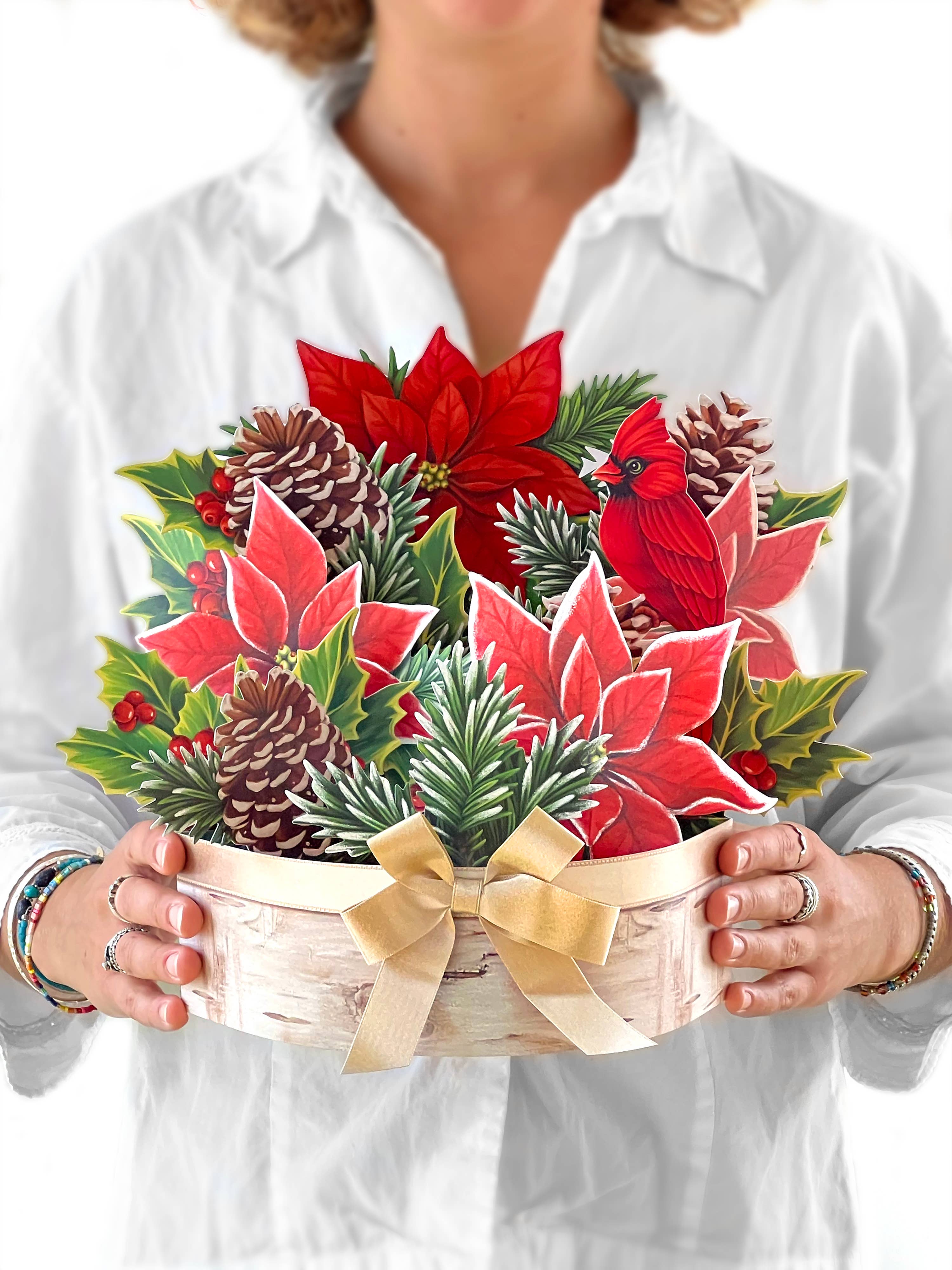 Birch Poinsettia (Pop-up Greeting Card)