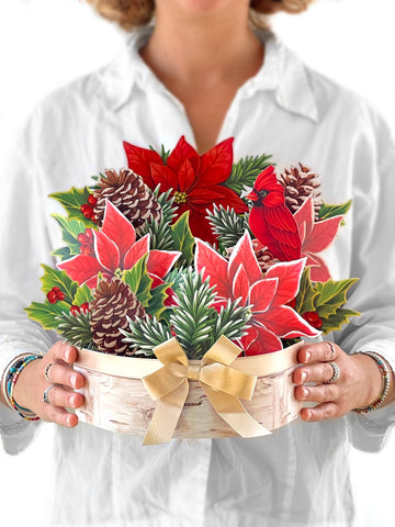 Birch Poinsettia (Pop-up Greeting Card)