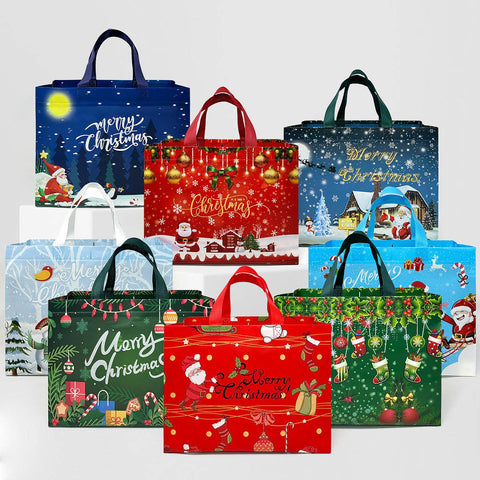 Wrapables Non-Woven Reusable Christmas Holidays Gift Bags: Christmas Holidays