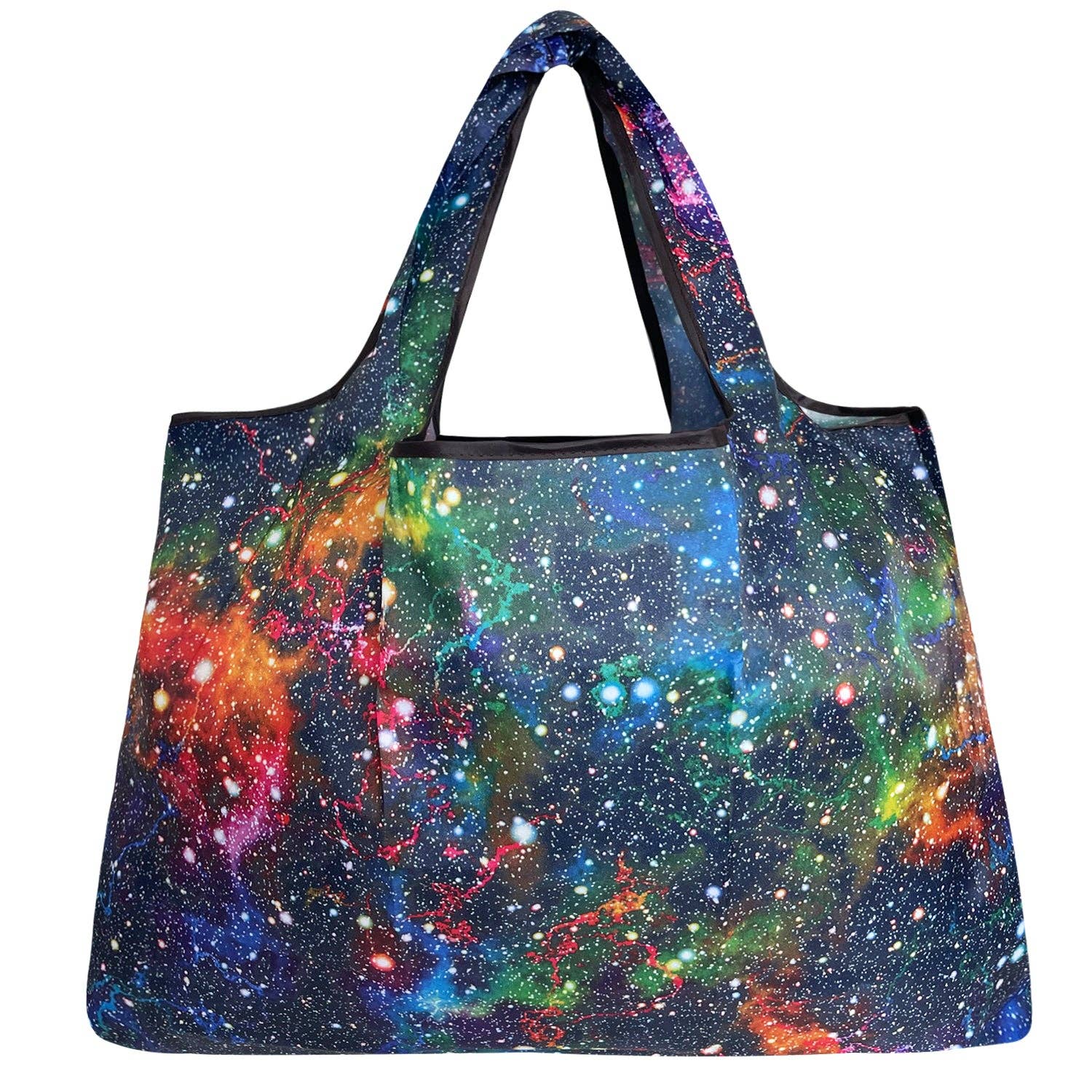 Wrapables Eco-Friendly Large Nylon Reusable Shopping Bag: Midnight Butterfly