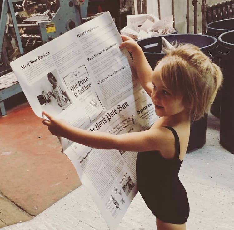 North Pole Newspaper Gift Wrap PLASTIC FREE!