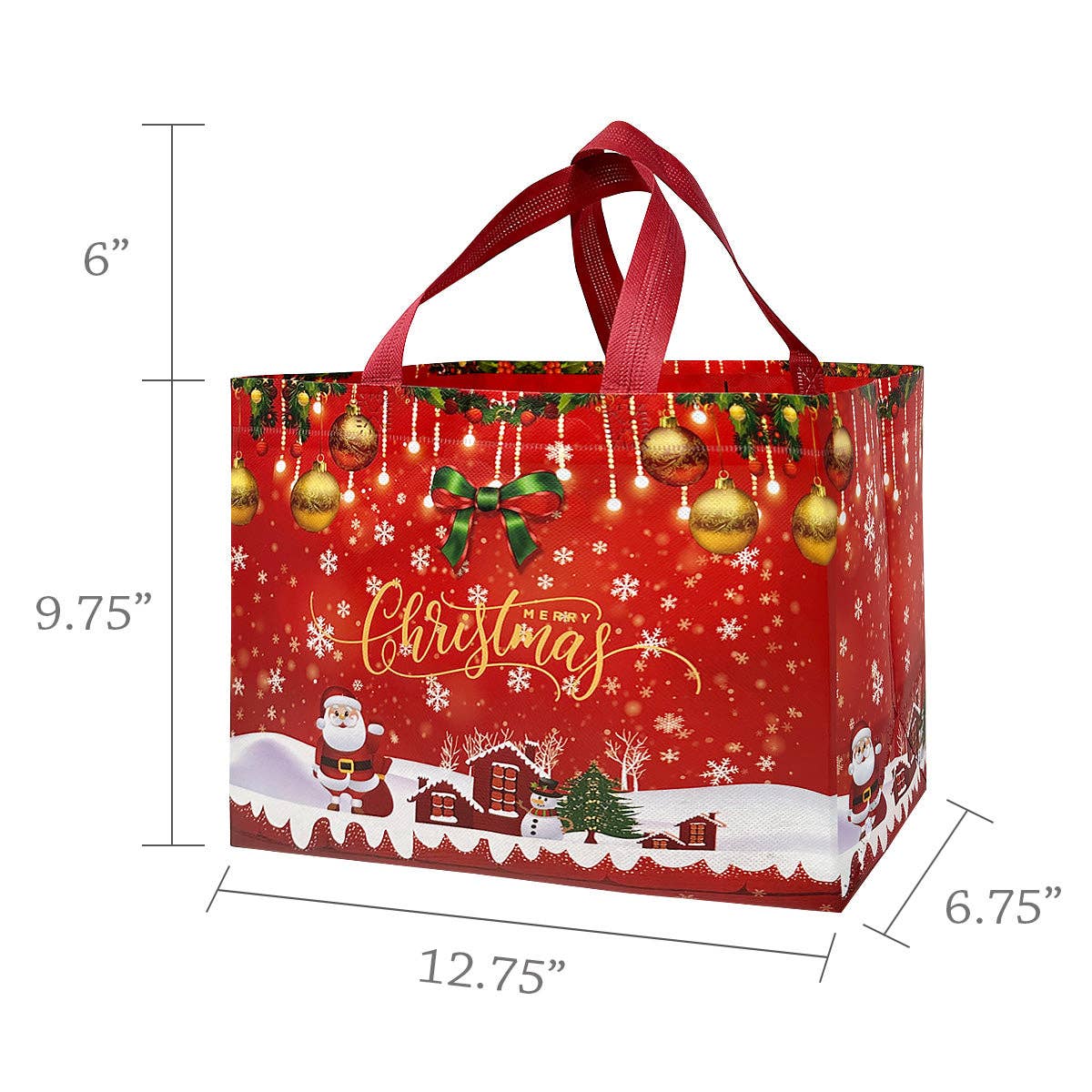 Wrapables Non-Woven Reusable Christmas Holidays Gift Bags: Christmas Holidays
