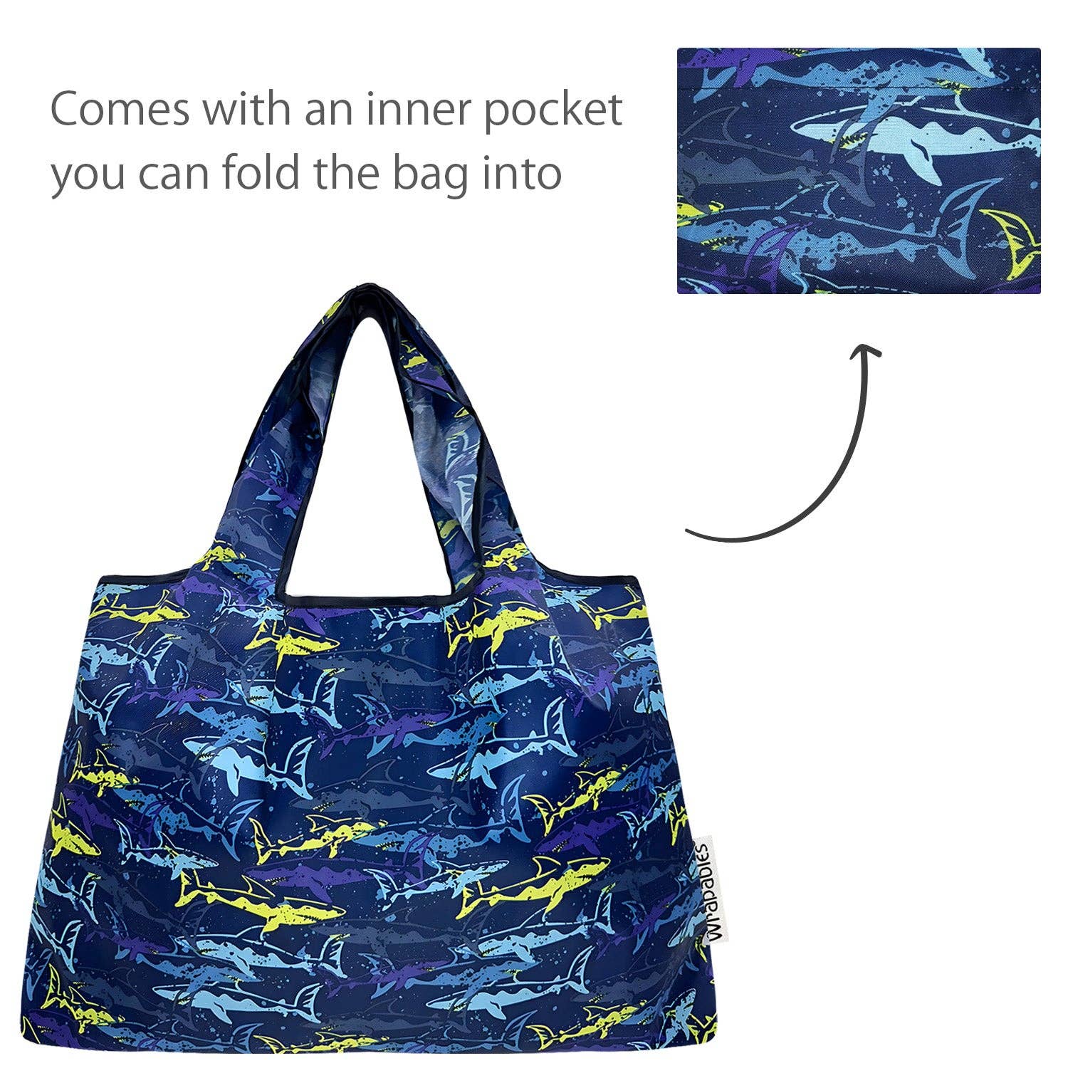 Wrapables Large Foldable Tote Nylon Reusable Grocery Bags: Cardinals